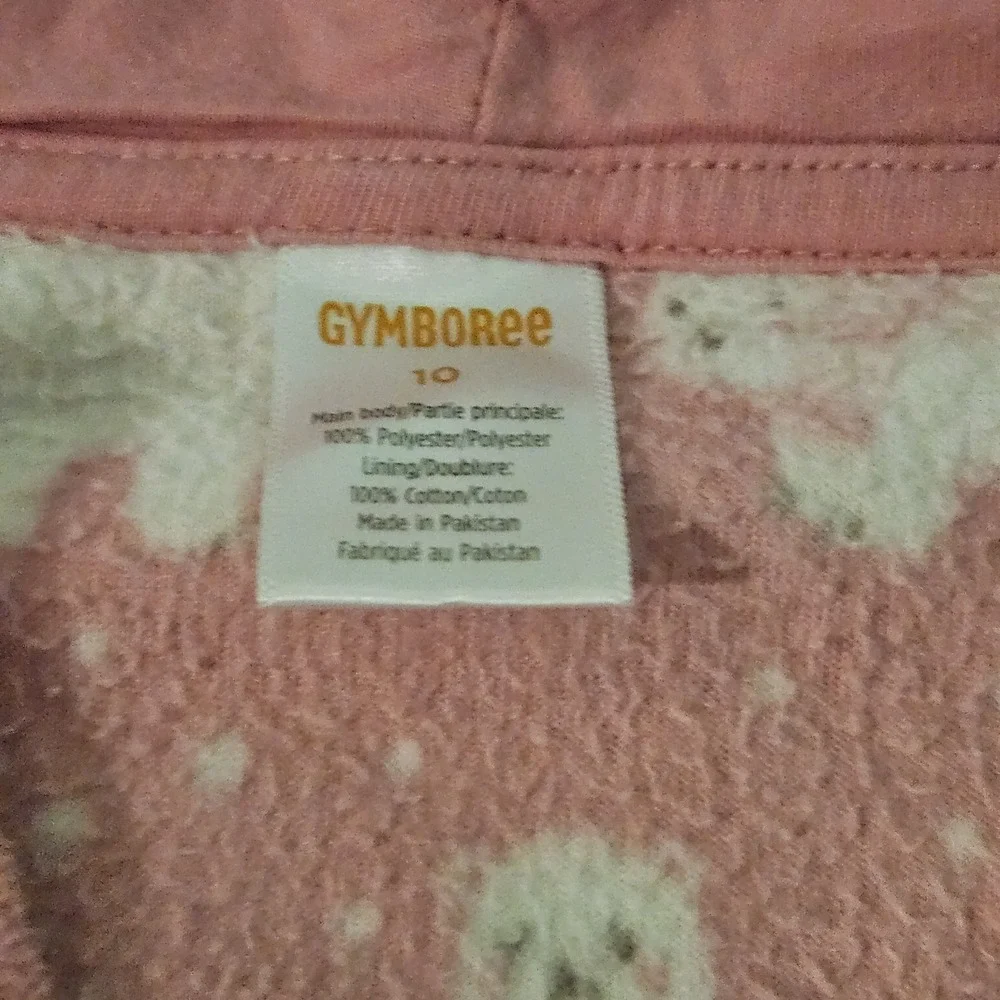 Gymboree Girls Polar Bear Fleece Hoodie Jacket Size 10 Pink Full Zip Winter